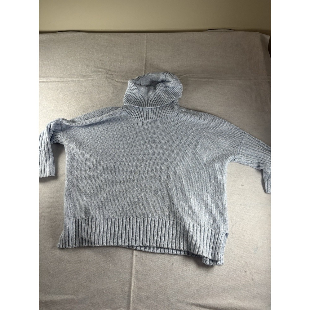Chico's Celine Cowl Neck Sweater In Blue Diamond Size‎ 1